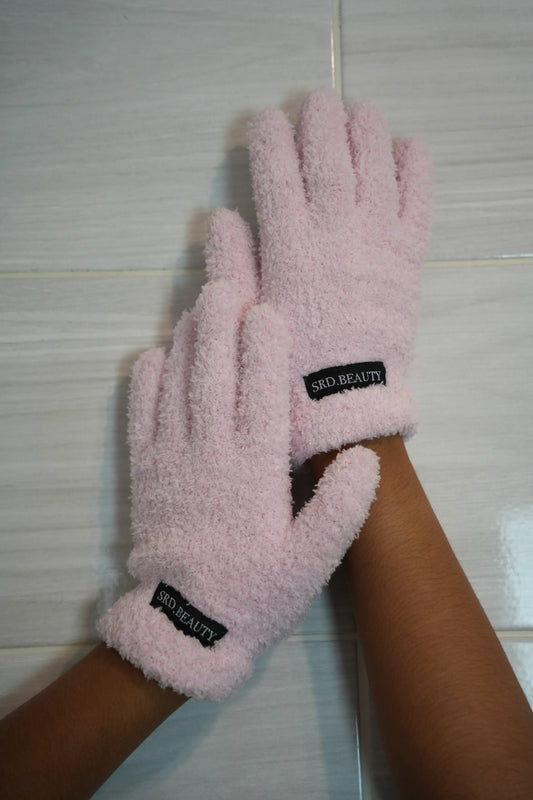 Gant Démaquillant / Nettoyant visage  - Rose poudré