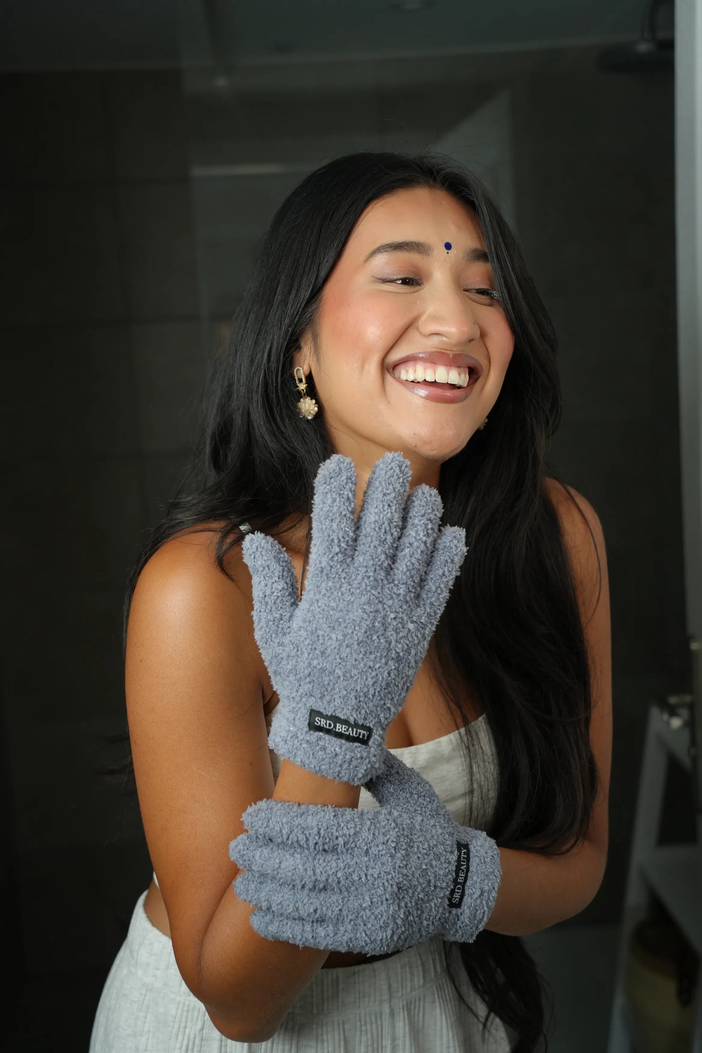 Gant Démaquillant / Nettoyant visage - Gris anthracite