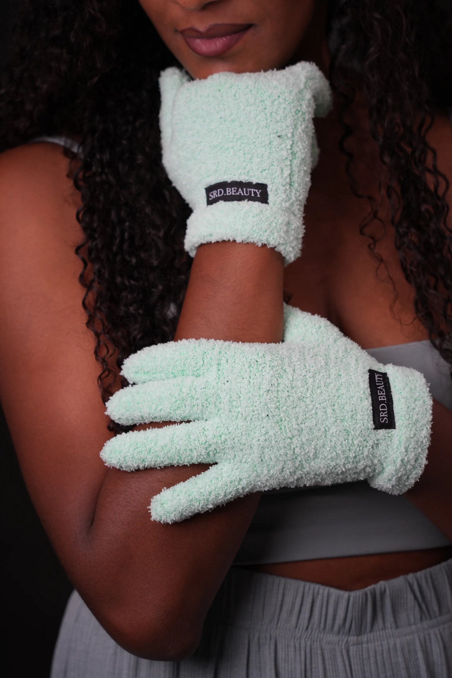 Gant Démaquillant / Nettoyant visage - ⁠Bleu turquoise