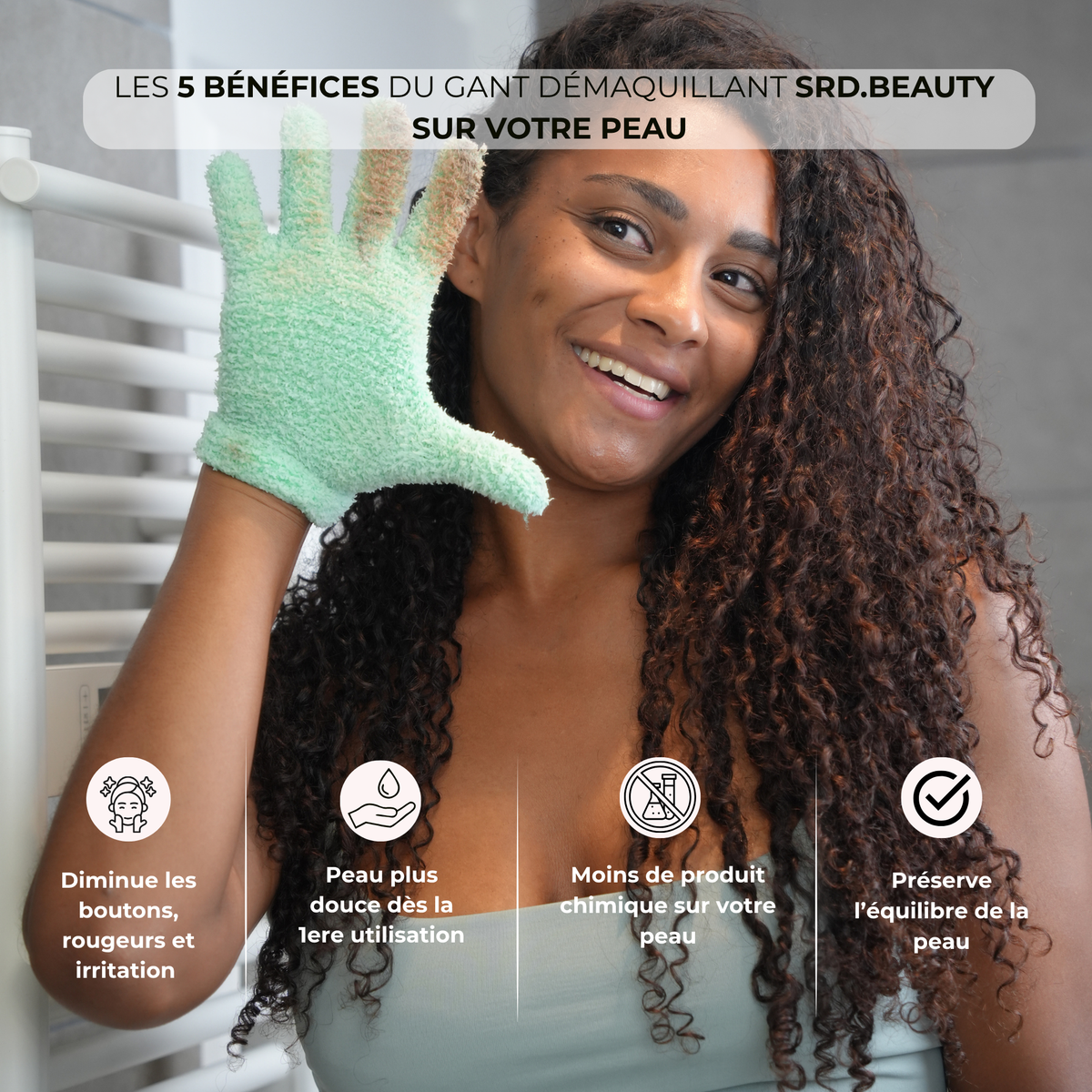 Gant Démaquillant Réutilisable - Rose