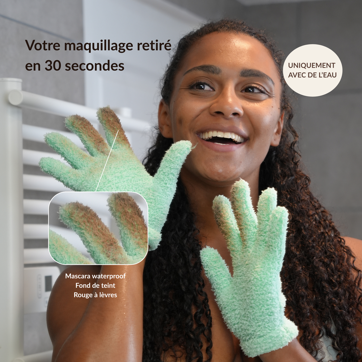 Gant Démaquillant Réutilisable - 100% Microfibre