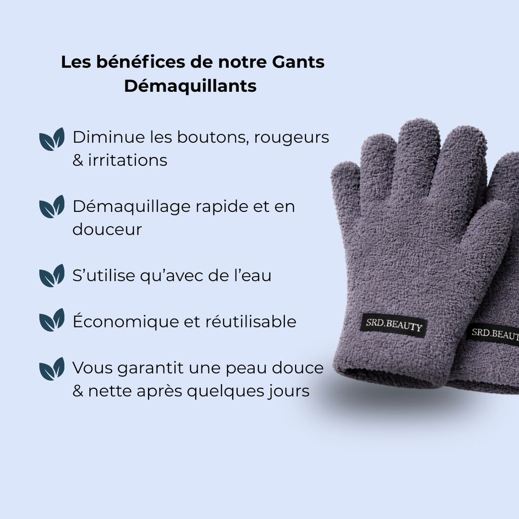 Gant Démaquillant Réutilisable - Bleu