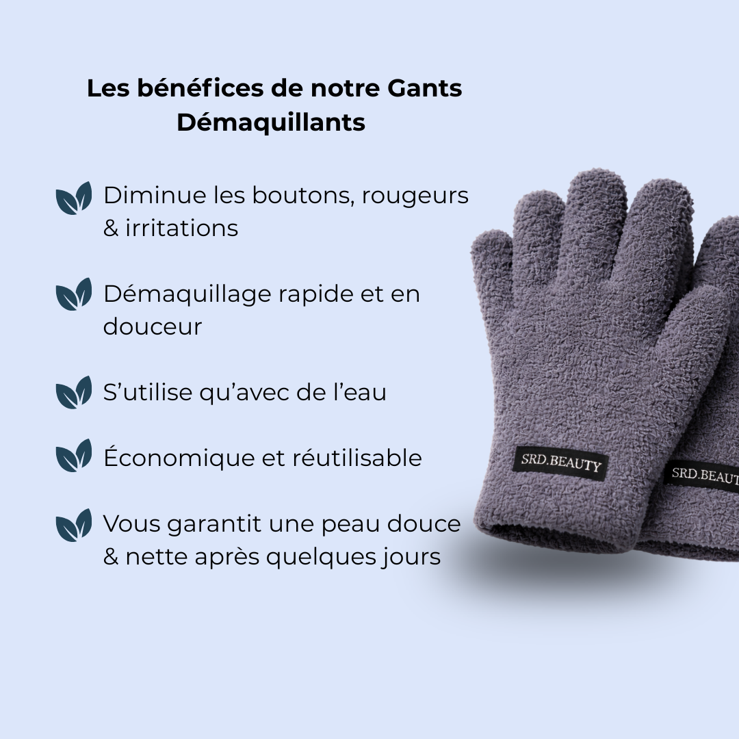 Gant Démaquillant Réutilisable - Bleu