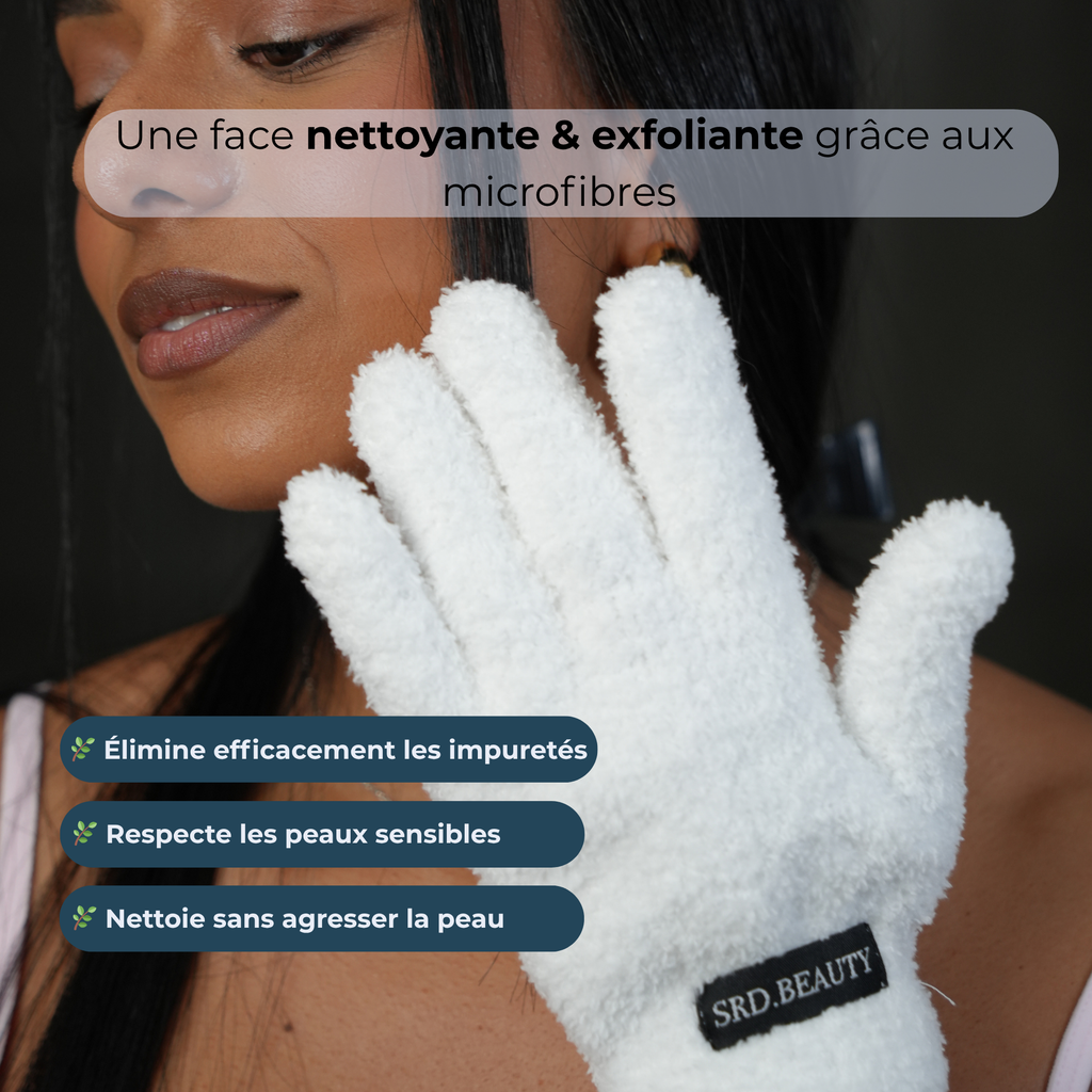 Gant Démaquillant Réutilisable - Apaise les peaux irritées
