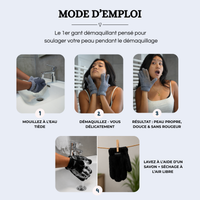 Gant Démaquillant Réutilisable - Gris