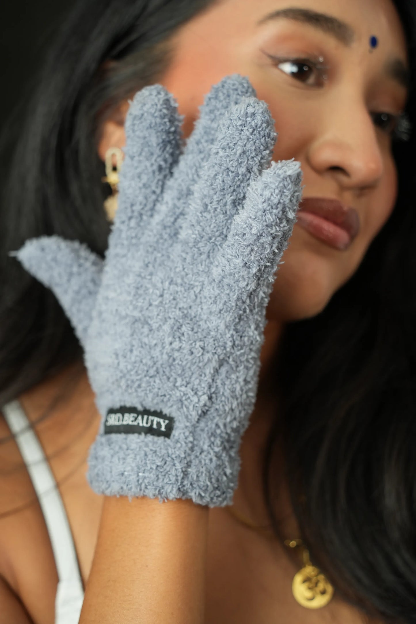 Gant Démaquillant / Nettoyant visage - Gris anthracite